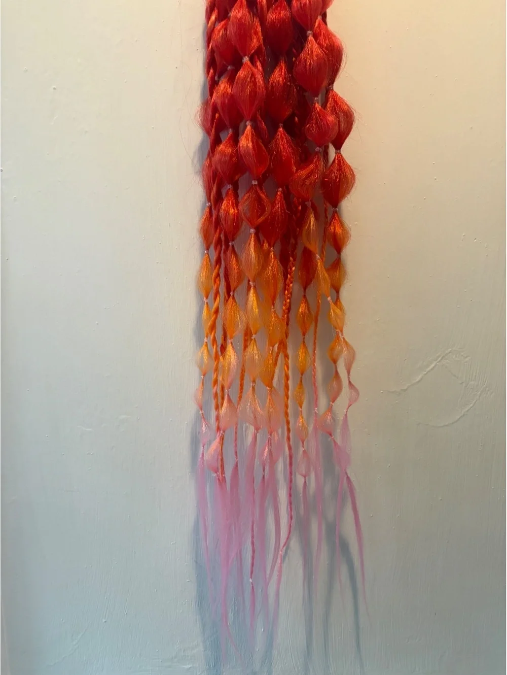 Handmade Rave Red Pigtail Hair extensions